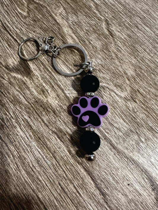 Purple Paw Key Chain