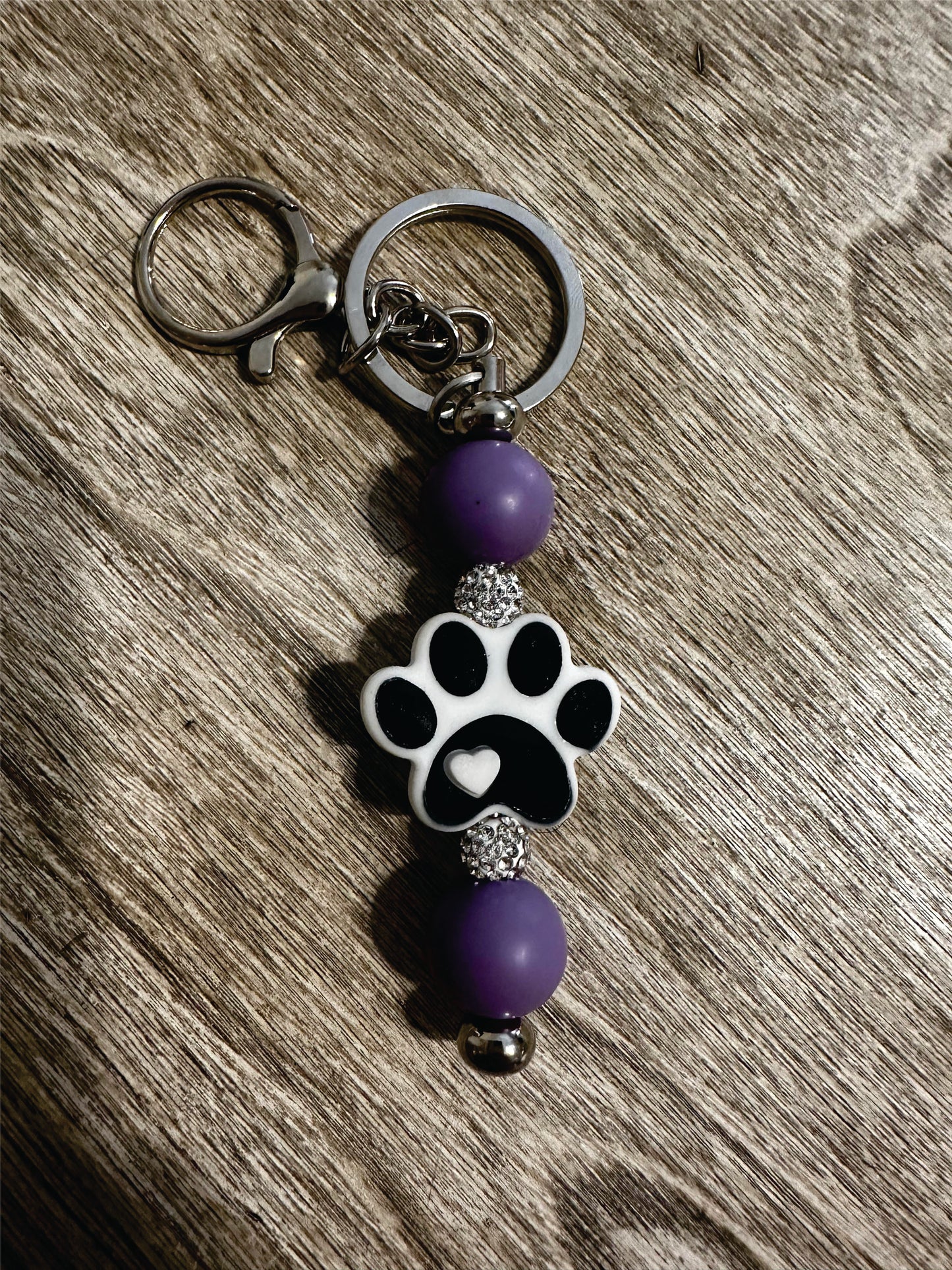 White Paw Key Chain